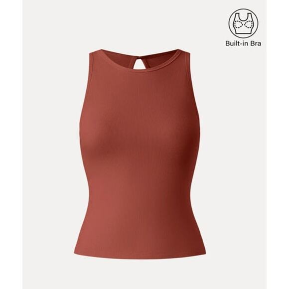 OGL Top Size S NEW Plantive Crewneck Cut-out Bandless Brami Tank Orange - Picture 2 of 12